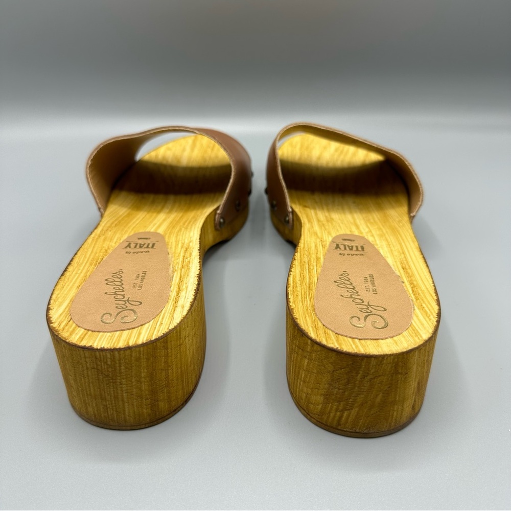 Seychelles Leather Slides Clog Sandals Women’s Size 9 Brown Made In Italy - Picture 5 of 12
